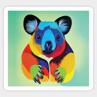 Colourful Koala Contemporary Art Sticker